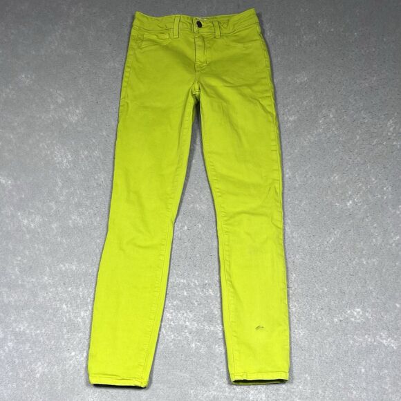 L'AGENCE Jeans Womens Size 25 Neon Green Margot High-Rise Ankle Skinny Jeans - Picture 1 of 13